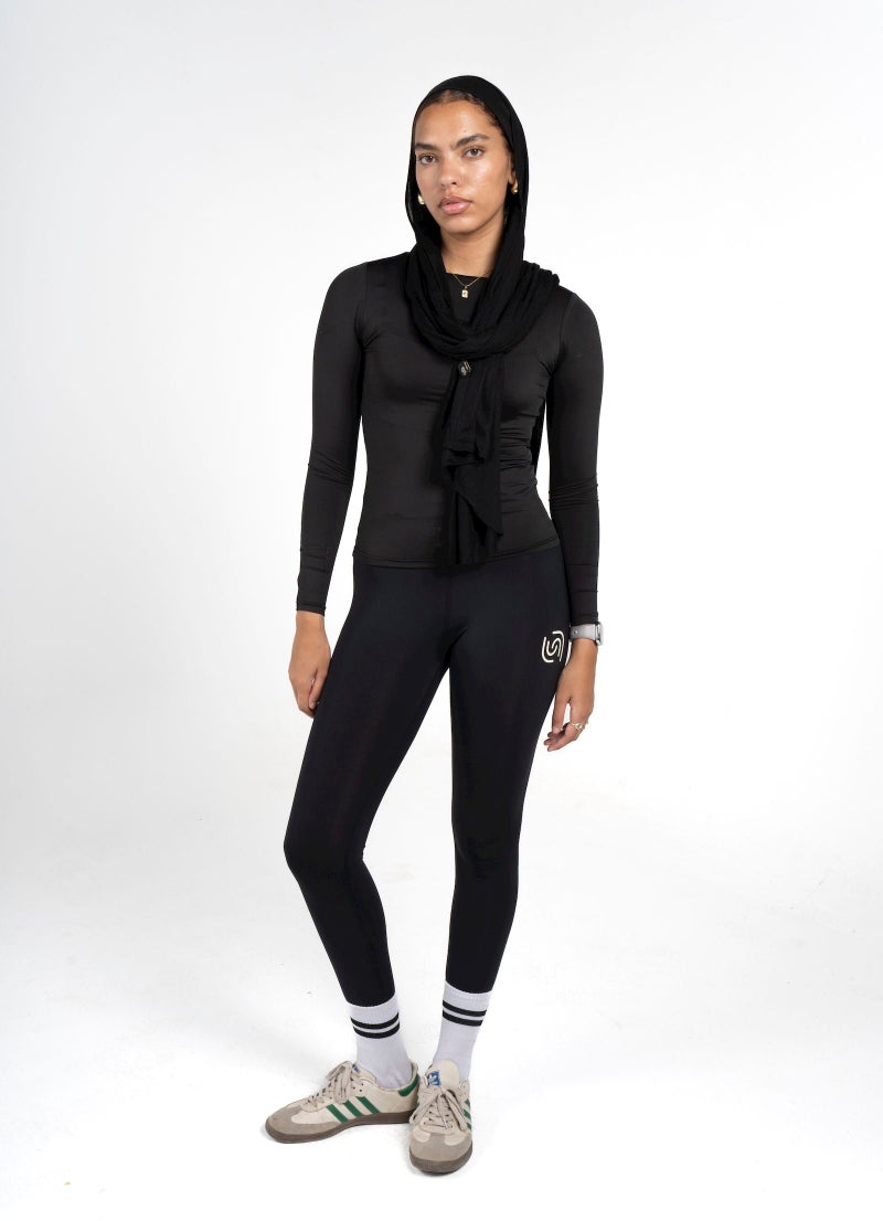 Beyond Women's Black  Boat neck long sleeve top - Image 1
